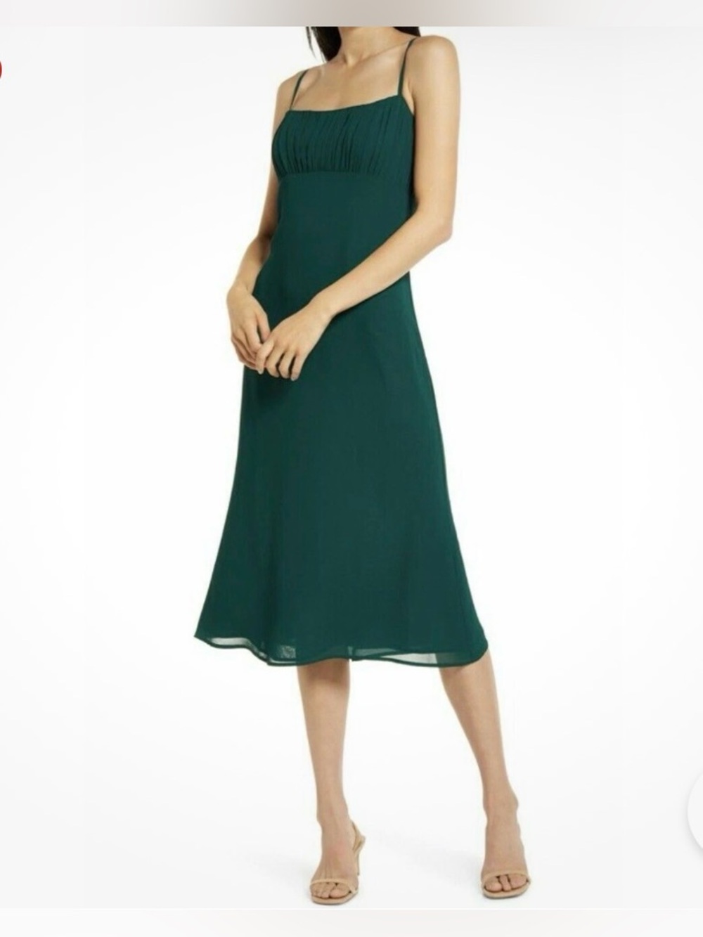 Reformation Arie Dress Emerald Green Elegant Wedding Guest Cocktail Party Size 4